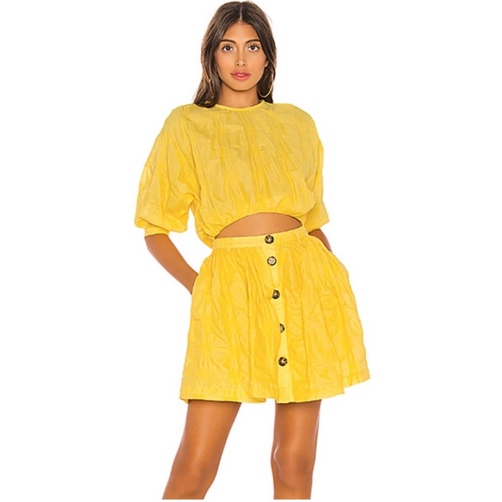 L'Academie Yellow Skater Mini Skirt Set